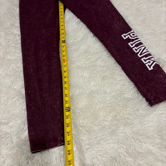 Victoria Secret PINK Cotton Washed Orchid Maroon High Waist Legging Logo Med - Picture 4 of 14